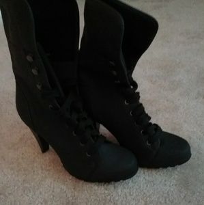 Black lace up boots